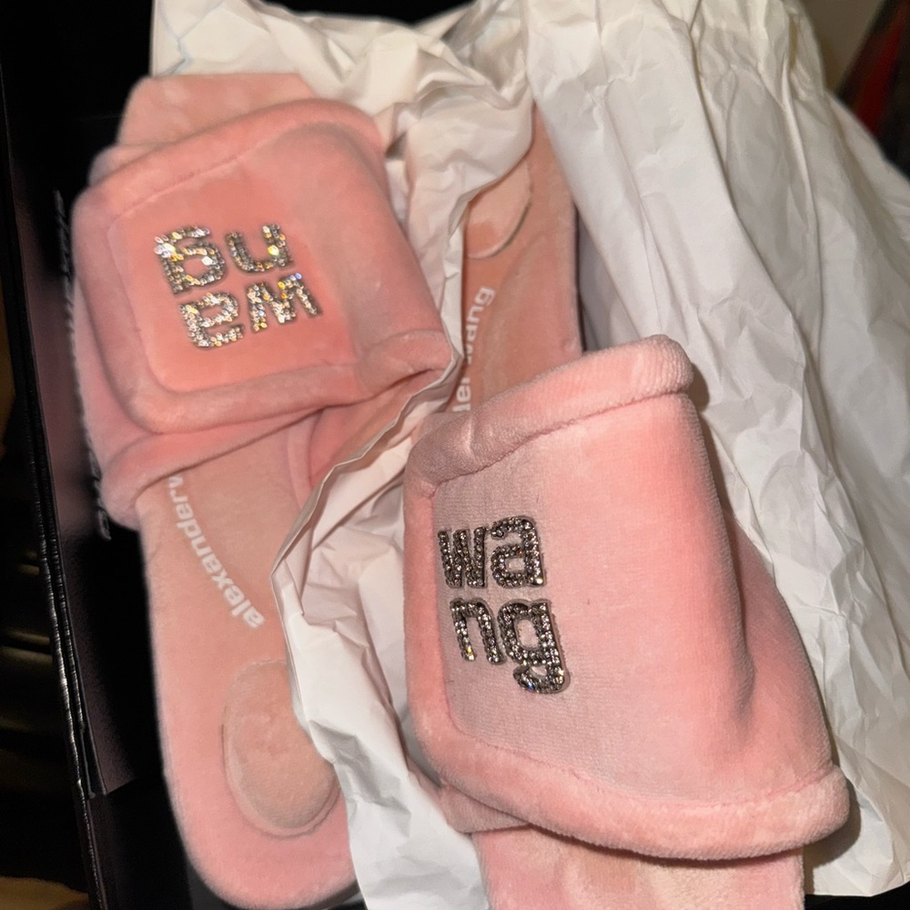 Alexander Wang Blush Velvet Slides